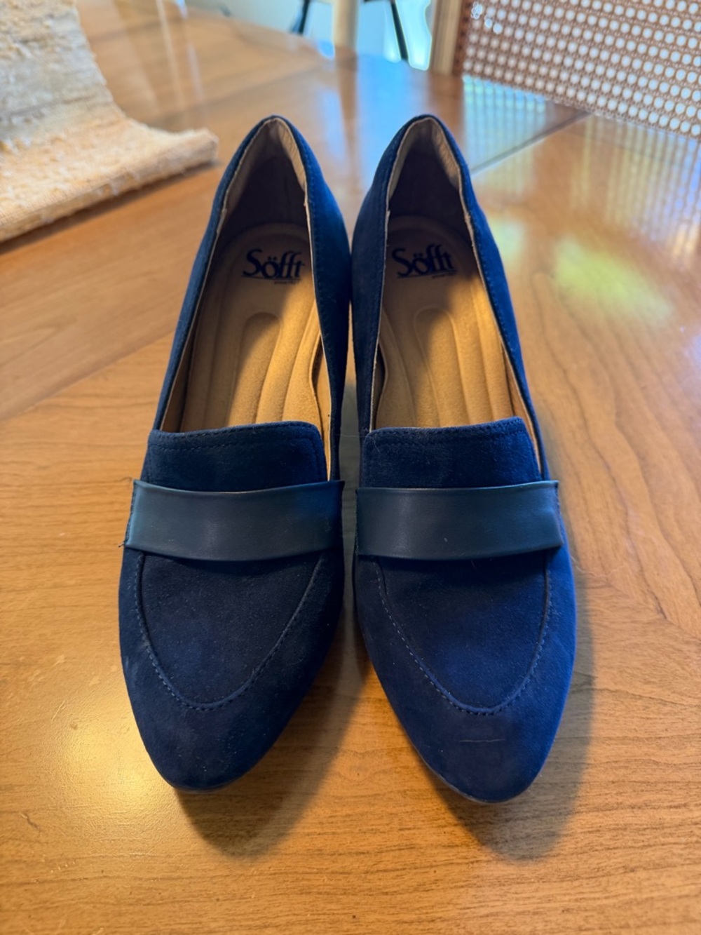 Sofft Navy Suede Loafers - Comfortable Women's Slip-Ons 8.5